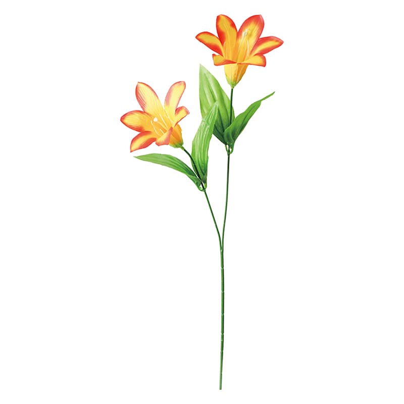 ポピー 造花　サテンイースターリリー×2 オレンジ FF-3053-OR 1本（ご注文単位24本）【直送品】