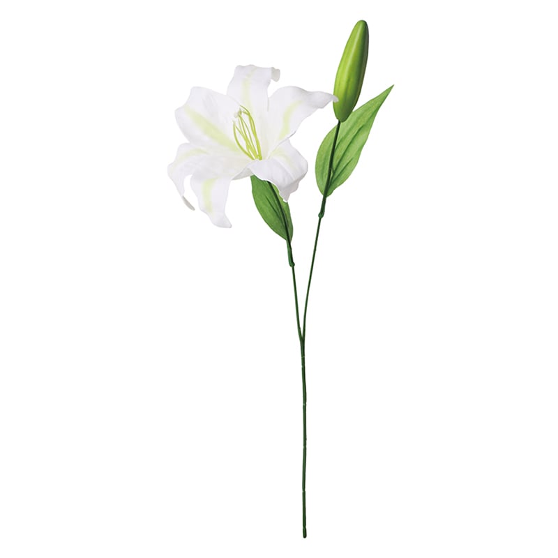 ポピー 造花　シングルカサブランカ ホワイト FF-3054-W 1本（ご注文単位24本）【直送品】