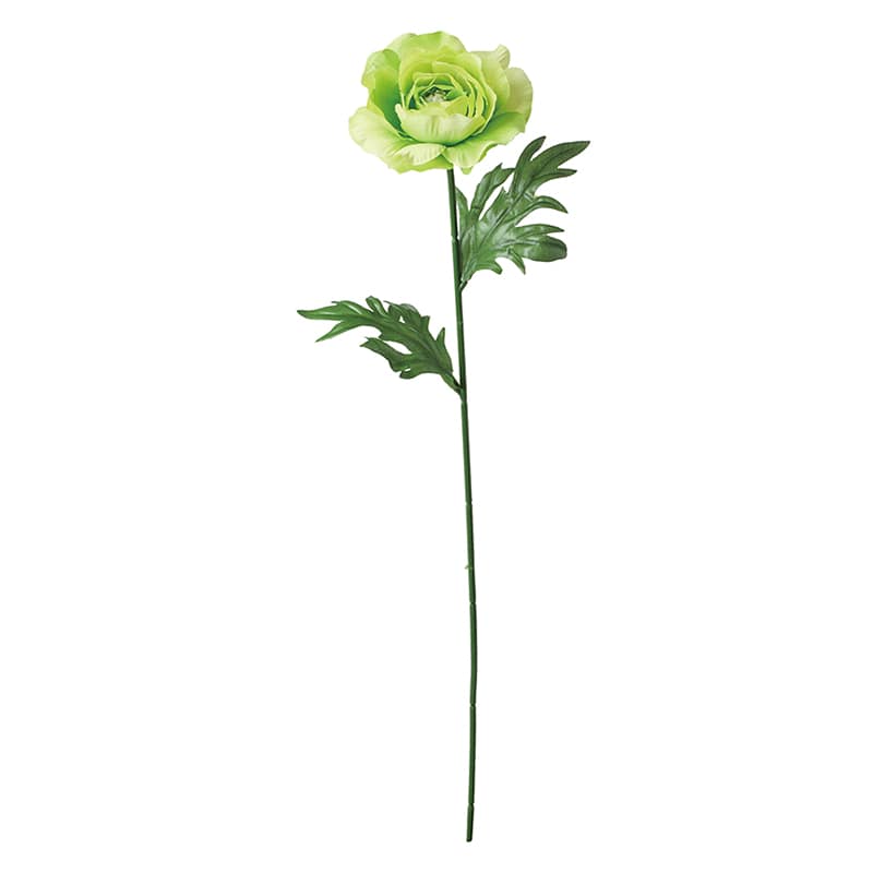 ポピー 造花　シングルラナンキュラス グリーン FF-3056-GR 1本（ご注文単位24本）【直送品】