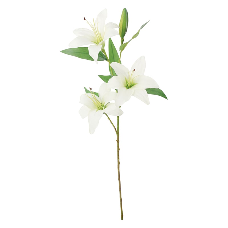 ポピー 造花　オリエンタルリリー ホワイト FA-7393-W 1本（ご注文単位6本）【直送品】
