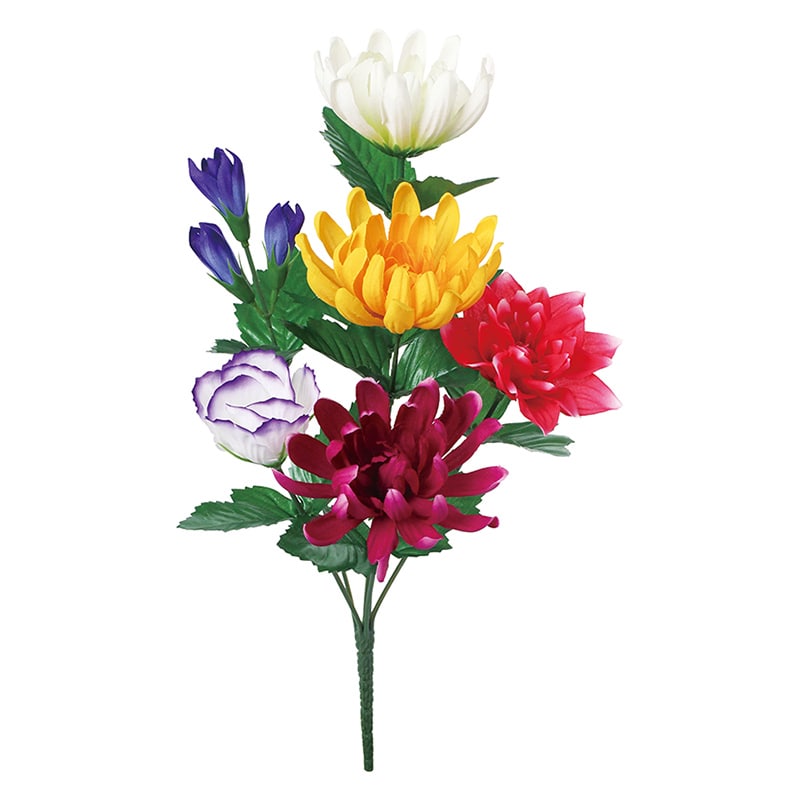 ポピー 造花　仏花ブッシュ M FP-0966-MIX 1本（ご注文単位12本）【直送品】