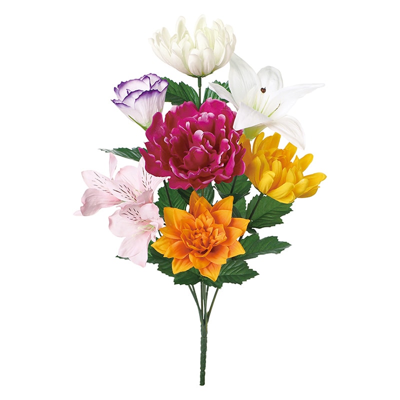 ポピー 造花　仏花ブッシュ L FP-0968-MIX 1本（ご注文単位12本）【直送品】