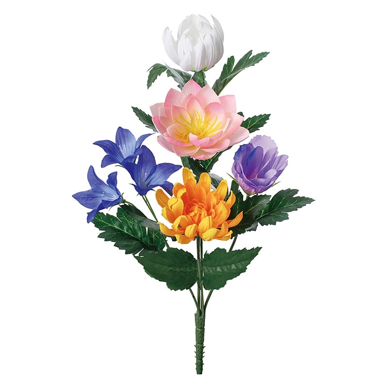 ポピー 造花　デザインカラー仏花ブッシュ M FP-0975-MIX 1本（ご注文単位12本）【直送品】