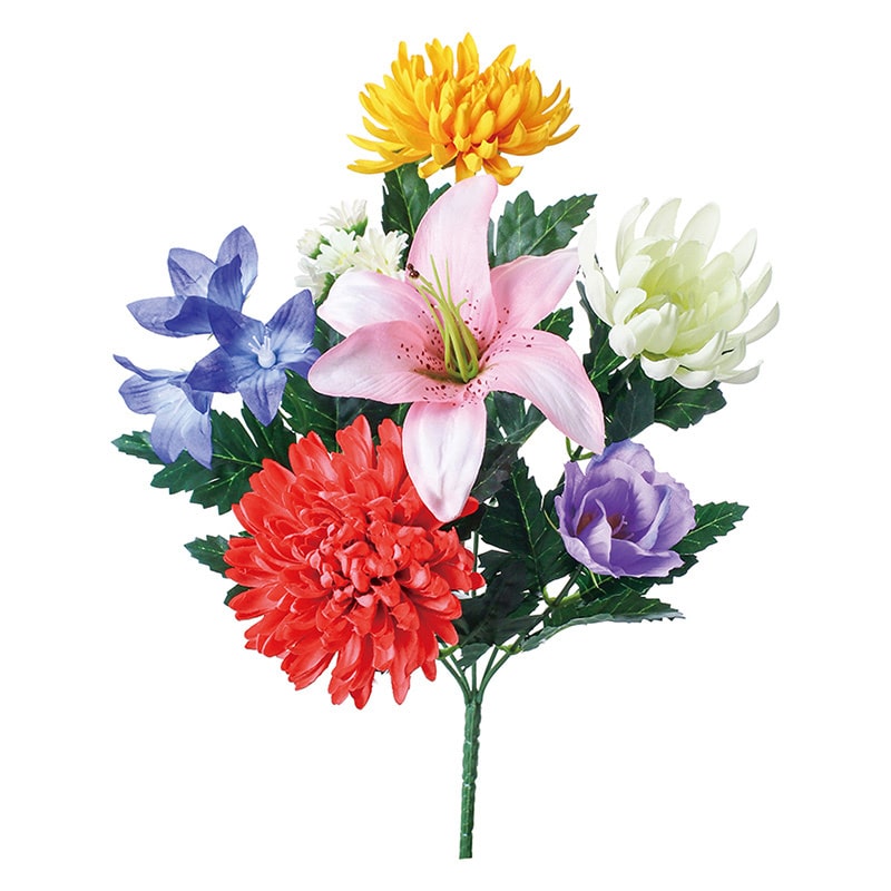 ポピー 造花　デザインカラー仏花ブッシュ LL FP-0978-MIX 1本（ご注文単位12本）【直送品】