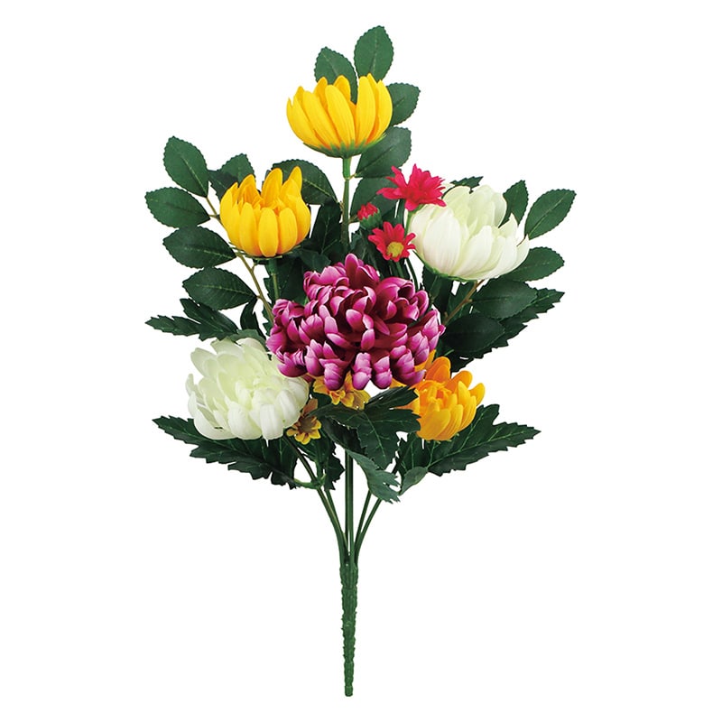 ポピー 造花　大和仏花ブッシュ M FP-0979-MIX 1本（ご注文単位12本）【直送品】