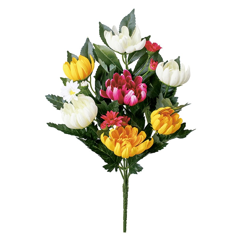 ポピー 造花　大和仏花ブッシュ M FP-0980-MIX 1本（ご注文単位12本）【直送品】