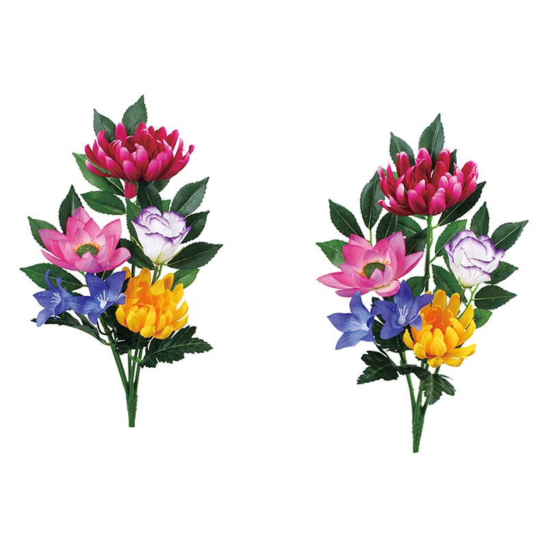 ポピー 造花　仏花ブッシュ　ロータス 2P FP-0983-MIX 1セット（ご注文単位12セット）【直送品】