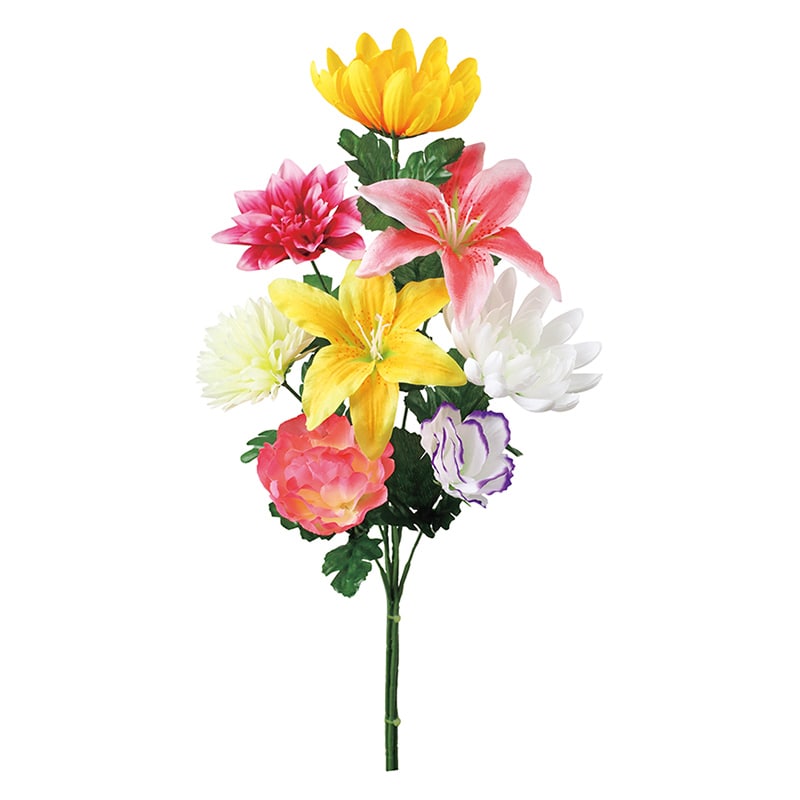 ポピー 造花　仏花組花 M FP-0987-MIX 1束（ご注文単位12束）【直送品】
