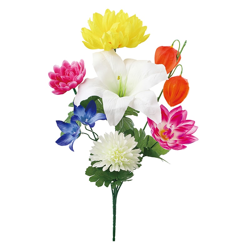 ポピー 造花　仏花ブッシュ M FP-0992-MIX 1本（ご注文単位12本）【直送品】