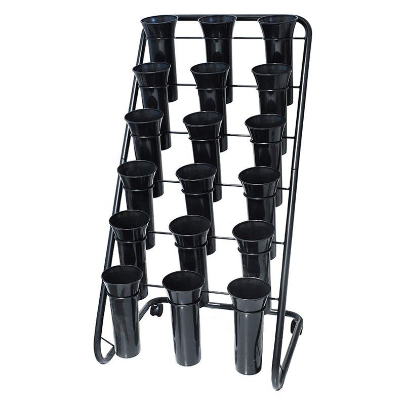 ポピー フラワースタンド　18ポット ブラック ZW-366-BLK 1セット（ご注文単位1セット）【直送品】