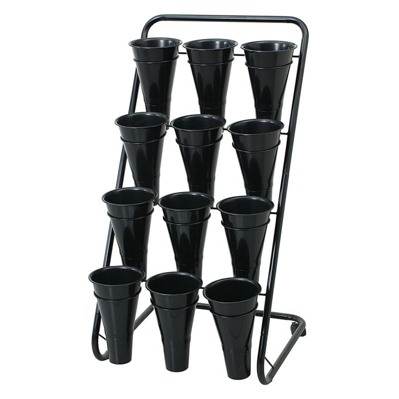 ポピー フラワースタンド　12ポット ブラック ZW-367-BLK 1セット（ご注文単位1セット）【直送品】