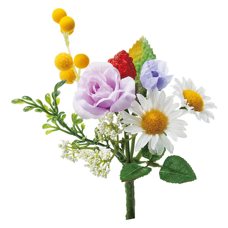 ポピー 造花　ミニローズミックスブッシュ ラベンダーパープル FB-2360-LAP 1本（ご注文単位24本）【直送品】