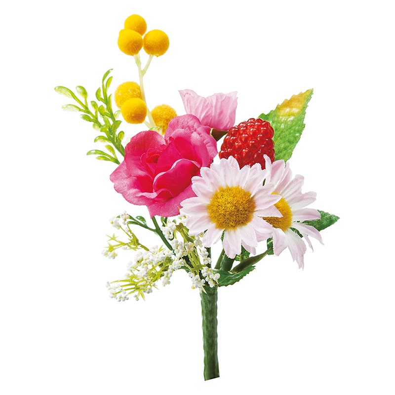 ポピー 造花　ミニローズミックスブッシュ ピンクビューティ FB-2360-PBT 1本（ご注文単位24本）【直送品】