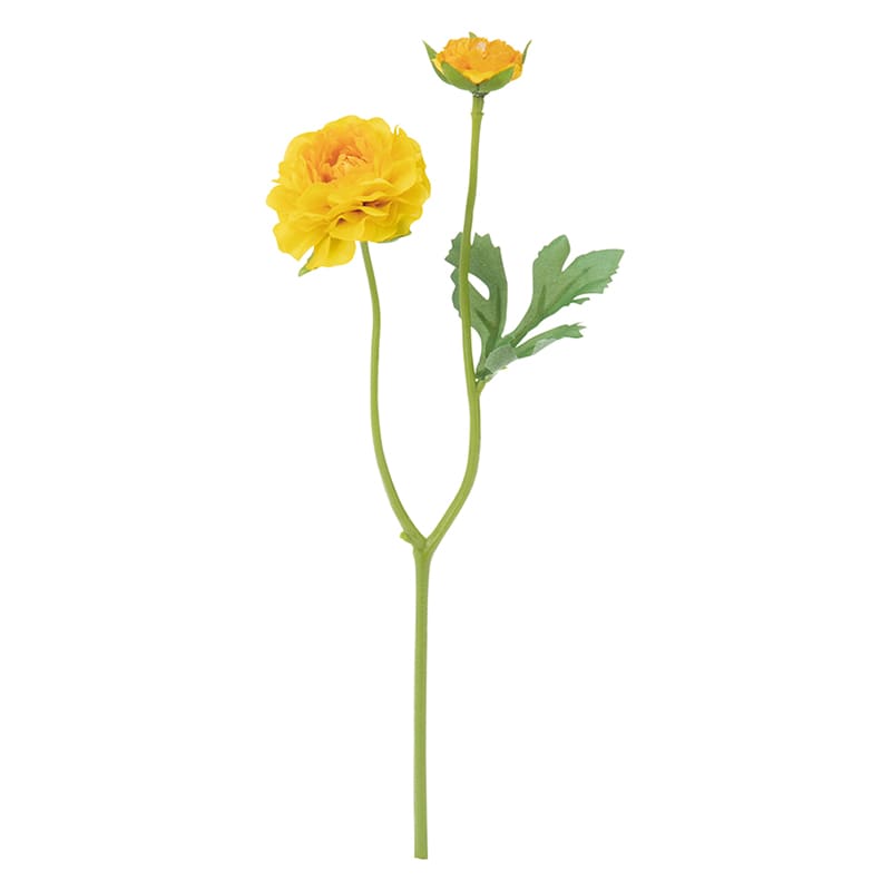 ポピー 造花　フレンチラナンキュラス イエロー FFH-0008A-Y 1本（ご注文単位24本）【直送品】