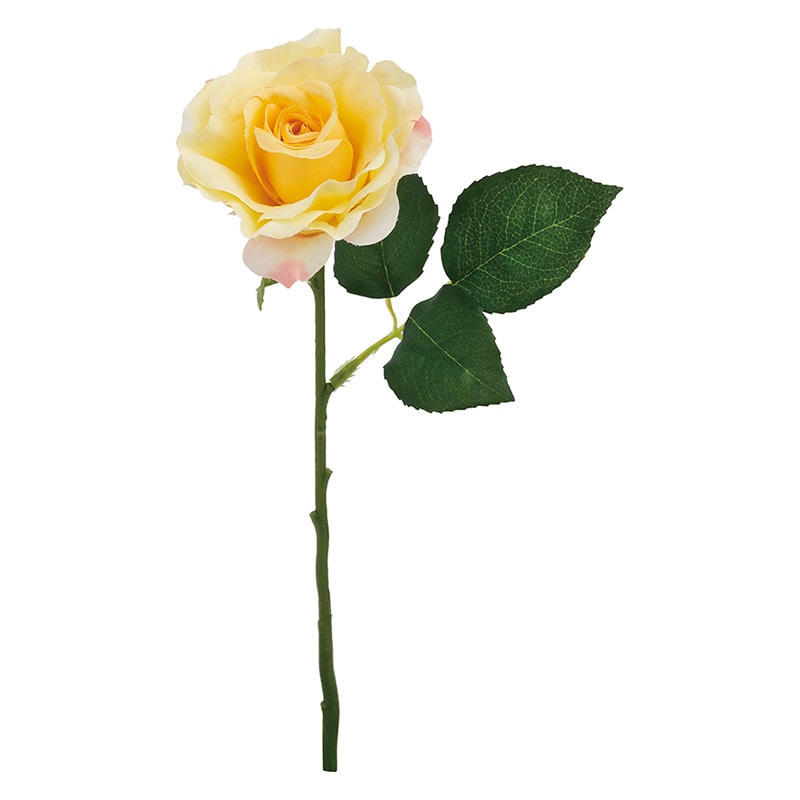 ポピー 造花　エレガントローズ イエロー FFH-0009A-Y 1本（ご注文単位24本）【直送品】
