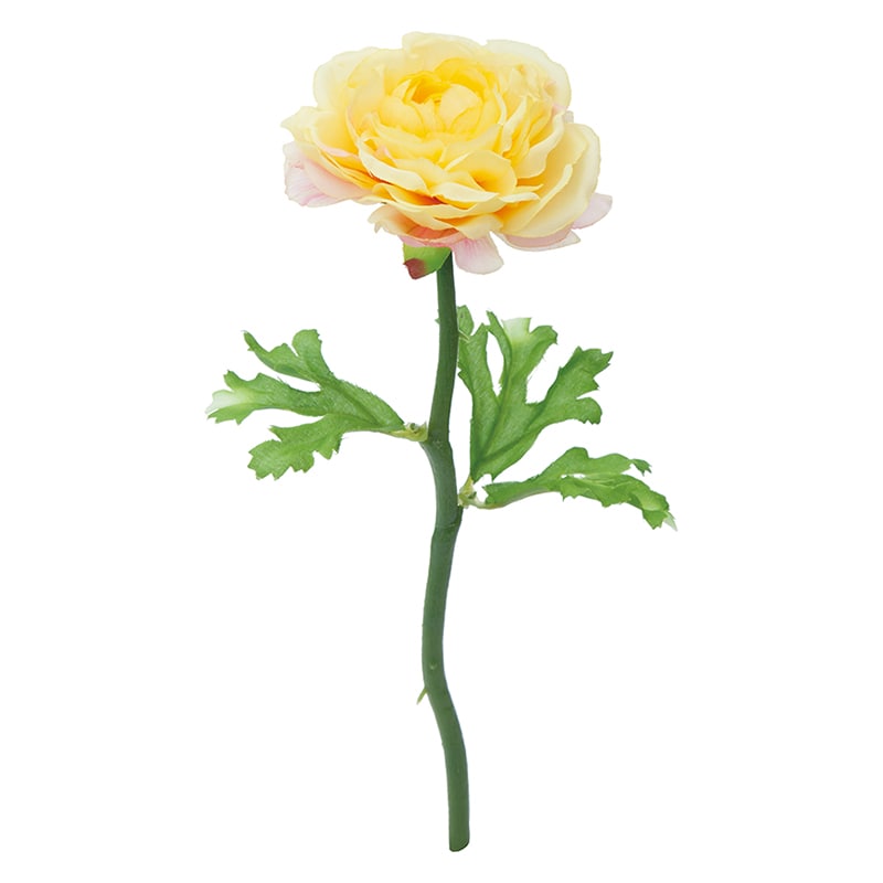 ポピー 造花　ラナンキュラス イエロー FFH-0013-Y 1本（ご注文単位24本）【直送品】