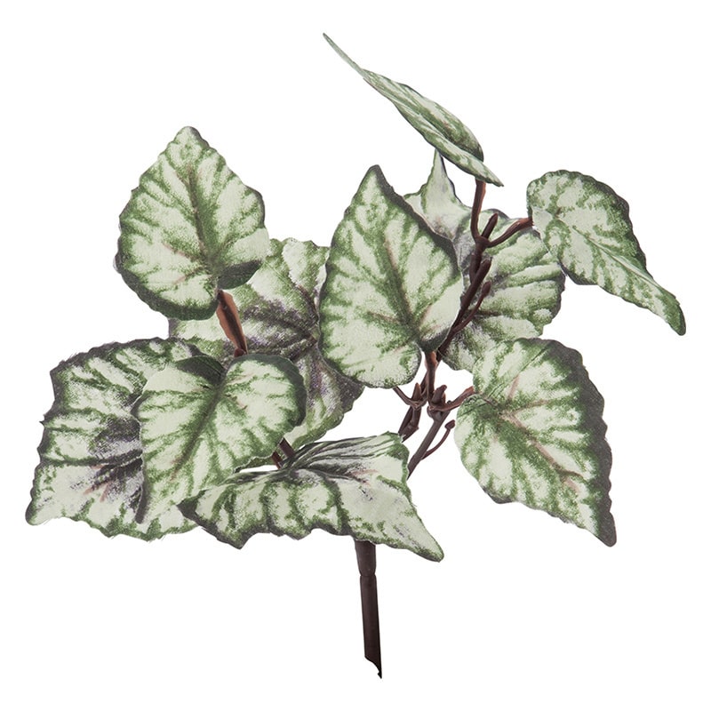 ポピー 造花　ミニベゴニアリーフブッシュ グリーン FG-4710-GR 1本（ご注文単位24本）【直送品】