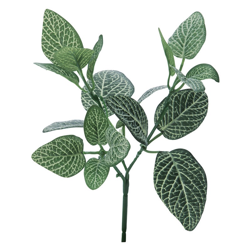 ポピー 造花　ミニフィトニアブッシュ グリーン FG-4712-GR 1本（ご注文単位24本）【直送品】