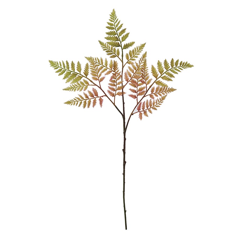 ポピー 造花　ファーンスプレー グリーンレッド FG-4731-G/R 1本（ご注文単位24本）【直送品】