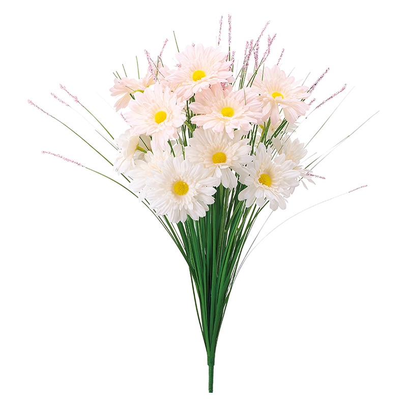 ポピー 造花　グラスガーベラブッシュ ホワイト FP-5021-W 1本（ご注文単位8本）【直送品】