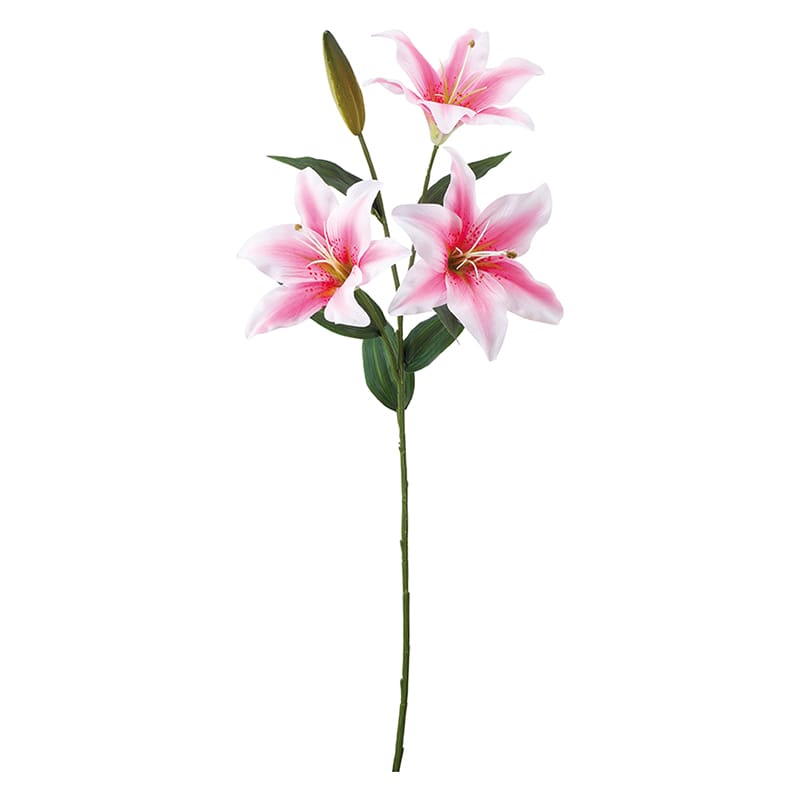 ポピー 造花　サテンリリー×4 ビューティー FA-7098-BTY 1本（ご注文単位12本）【直送品】