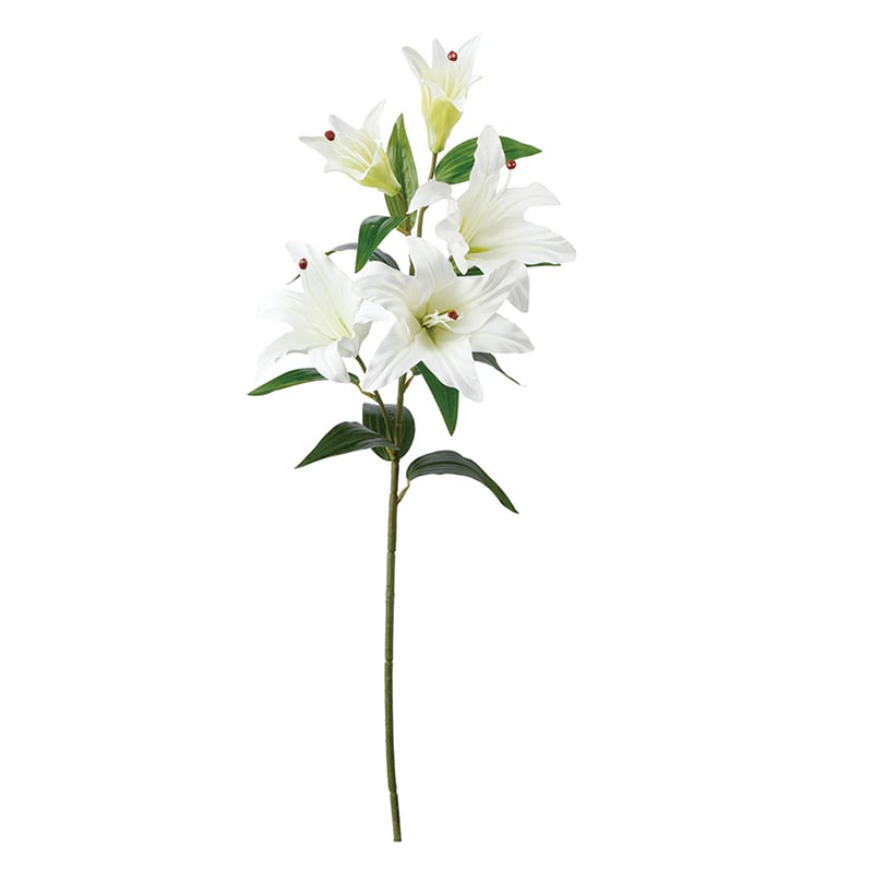 ポピー 造花　カサブランカ×5 ホワイト FA-7108A-W 1本（ご注文単位12本）【直送品】