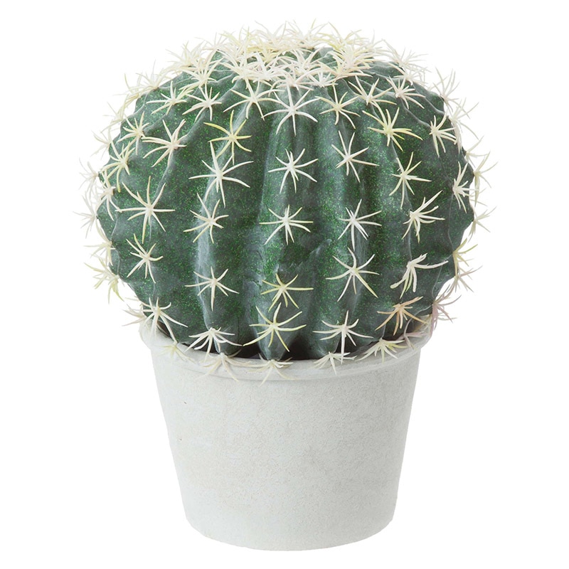 ポピー 造花 ボールサボテンポット GLA-1430　GR 1個（ご注文単位1個）【直送品】