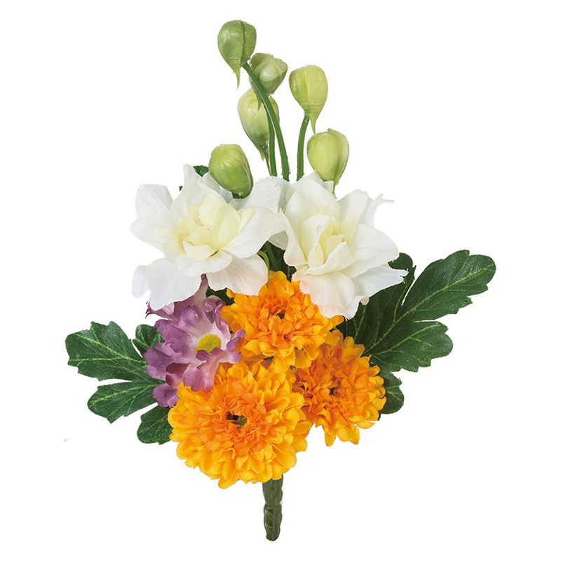 ポピー 造花　スカビオサブッシュ 絵ろうそく付 FP-0828-MIX 1個（ご注文単位4個）【直送品】