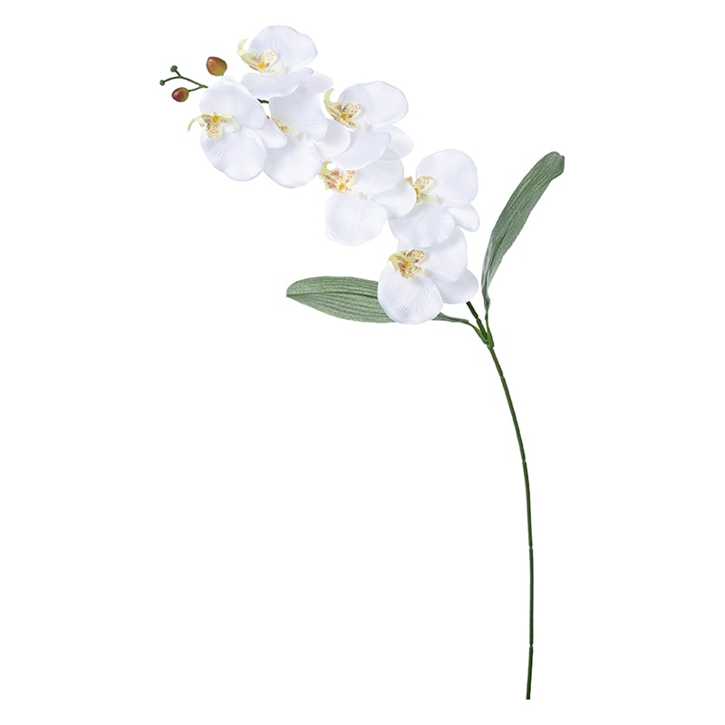 ポピー 造花　コチョウランリーフ付 ホワイトイエロー FA-7198-W/Y 1本（ご注文単位12本）【直送品】