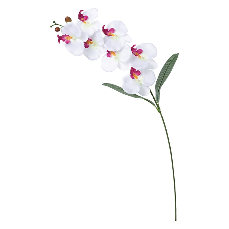 ポピー 造花　コチョウランリーフ付 ラベンダーホワイト FA-7198-L/W 1本（ご注文単位12本）【直送品】