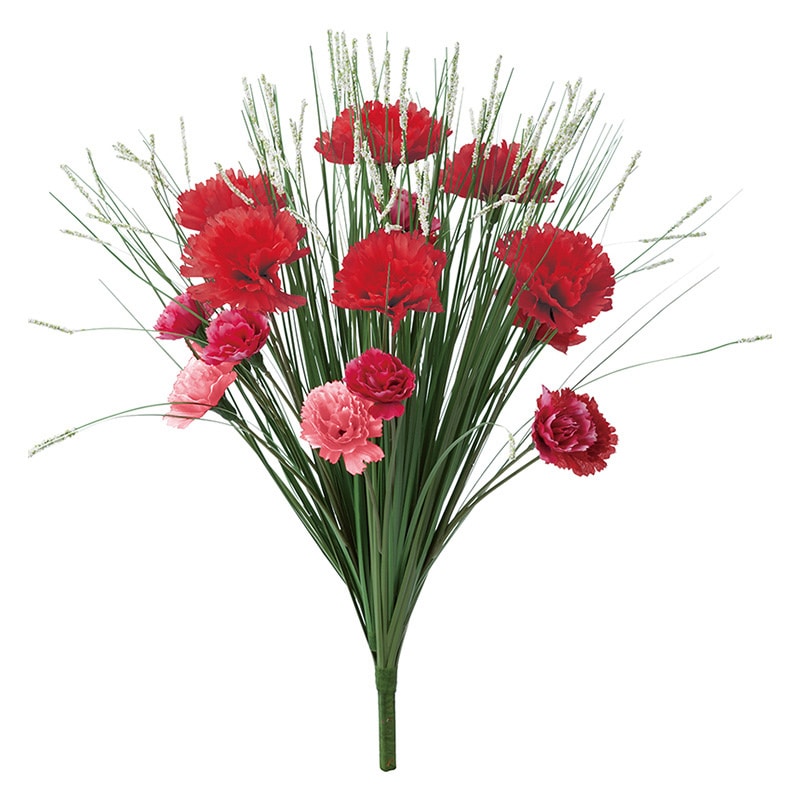ポピー 造花　グラスカーネーションブッシュ レッド FP-5031-R 1本（ご注文単位8本）【直送品】