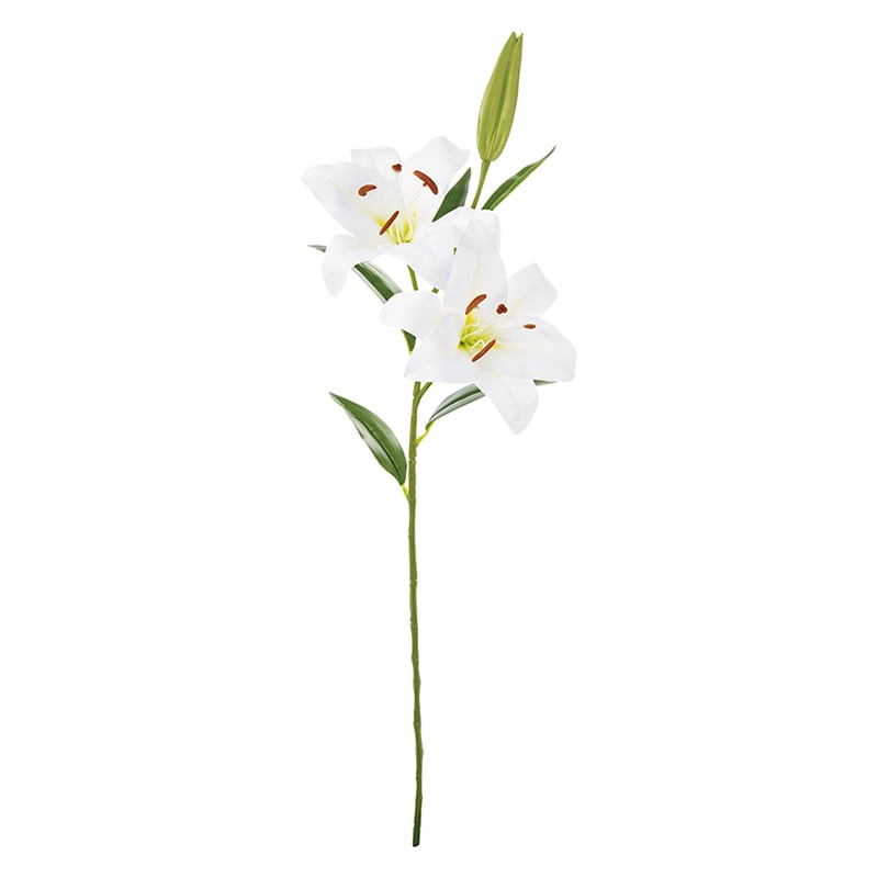 ポピー 造花　カサブランカ×2 ホワイト FA-7283-W 1本（ご注文単位12本）【直送品】