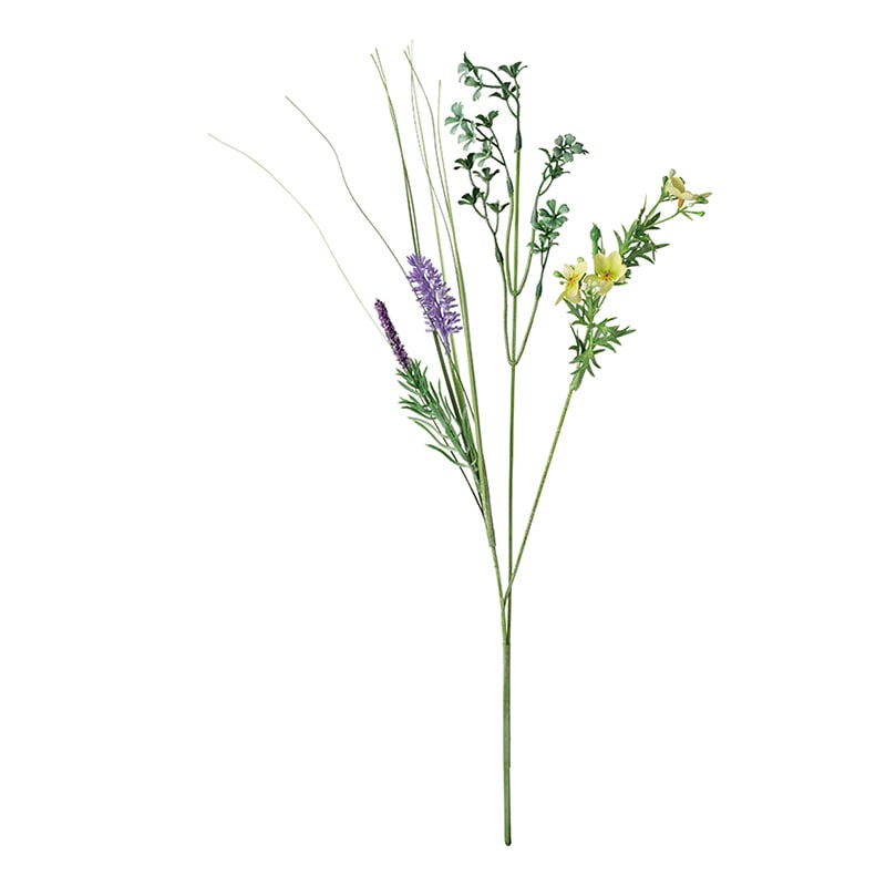 ポピー 造花 グラスラベンダーミックスブッシュ ライトグリーン FG-5083-LGR 1本(ご注文単位24本)【直送品】