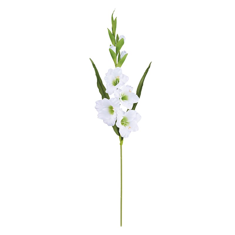 ポピー 造花 サテングラジオラス ホワイト FA-7316-W 1本(ご注文単位12本)【直送品】