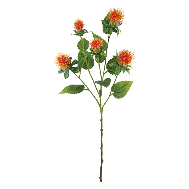 ポピー 造花　ベニバナスプレー オレンジ FA-7343-OR 1本（ご注文単位12本）【直送品】