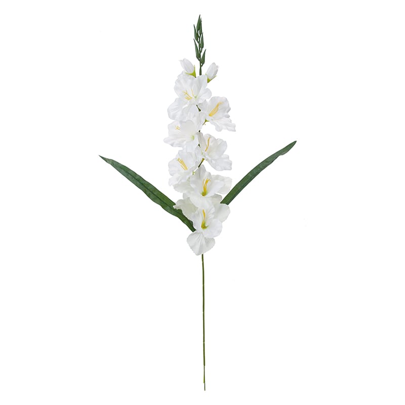 ポピー 造花 サテングラジオラス ホワイト FA-7274-W 1本(ご注文単位12本)【直送品】