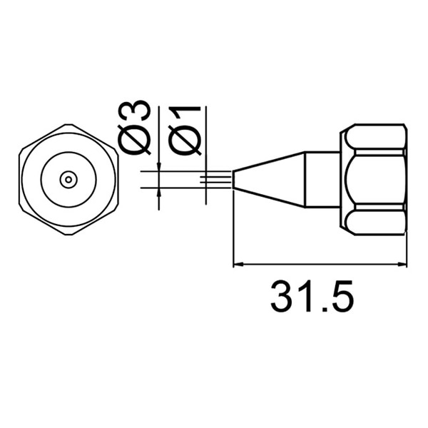 白光 メルター　ノズル　806用 φ1mm　袋ナット付 801-N-1 1個（ご注文単位1個）【直送品】