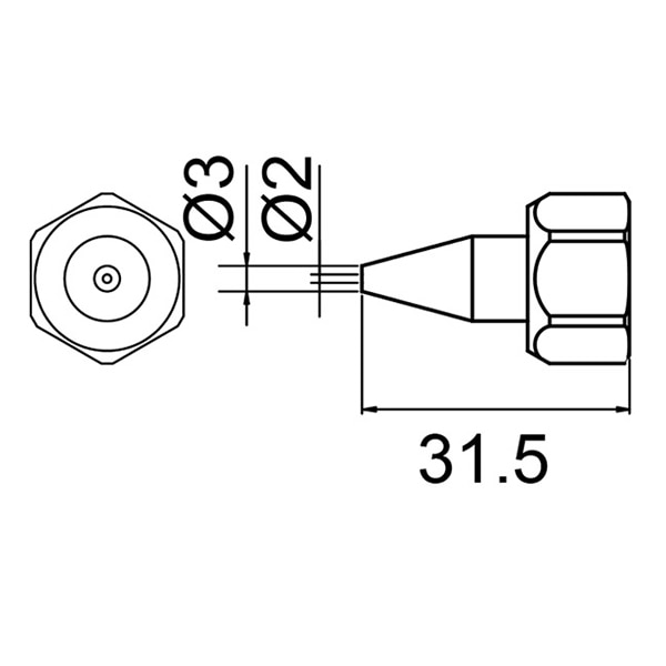 白光 メルター　ノズル　806用 φ2mm　袋ナット付 801-N-2 1個（ご注文単位1個）【直送品】