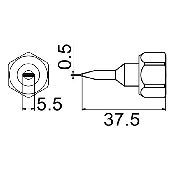 白光 メルター　ノズル　806用 幅広　5.5mm　袋ナット付 801-NL-S 1個（ご注文単位1個）【直送品】