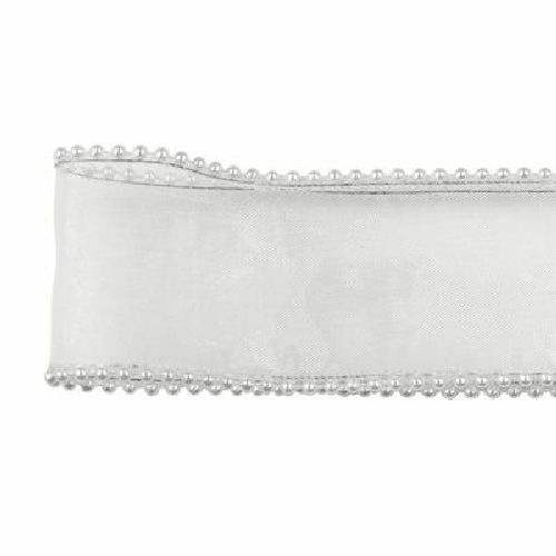 青山 リボン ブライダルリボンビーズ 3896 36×9 #01 1巻(ご注文単位1巻)【直送品】