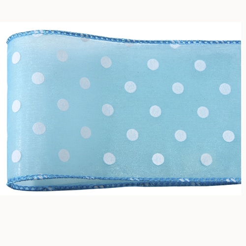 青山 リボン　ホワイトドット　3487 60×10 #08 1巻（ご注文単位1巻）【直送品】