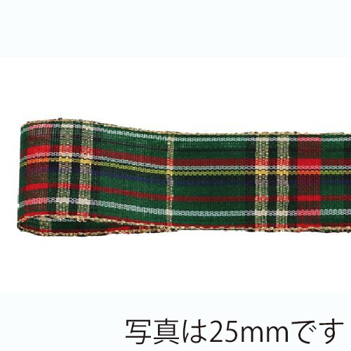 青山 リボン　キラキラチェック　0568 40×8 #10 1巻（ご注文単位1巻）【直送品】