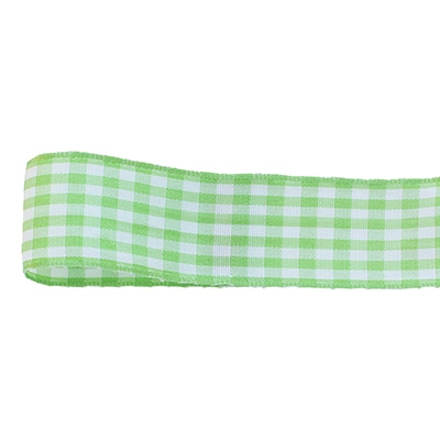 青山 リボン　ワイヤー入り　ギンガムチェック　3359 25×10 #05 1巻（ご注文単位1巻）【直送品】