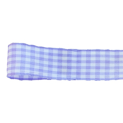 青山 リボン　ワイヤー入り　ギンガムチェック　3359 25×10 #37 1巻（ご注文単位1巻）【直送品】