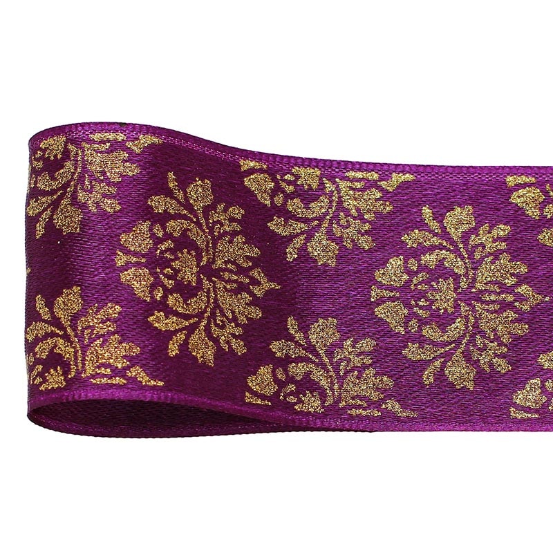 青山 リボン メタリックローズ 3041 40×10 #39 1巻(ご注文単位1巻)【直送品】