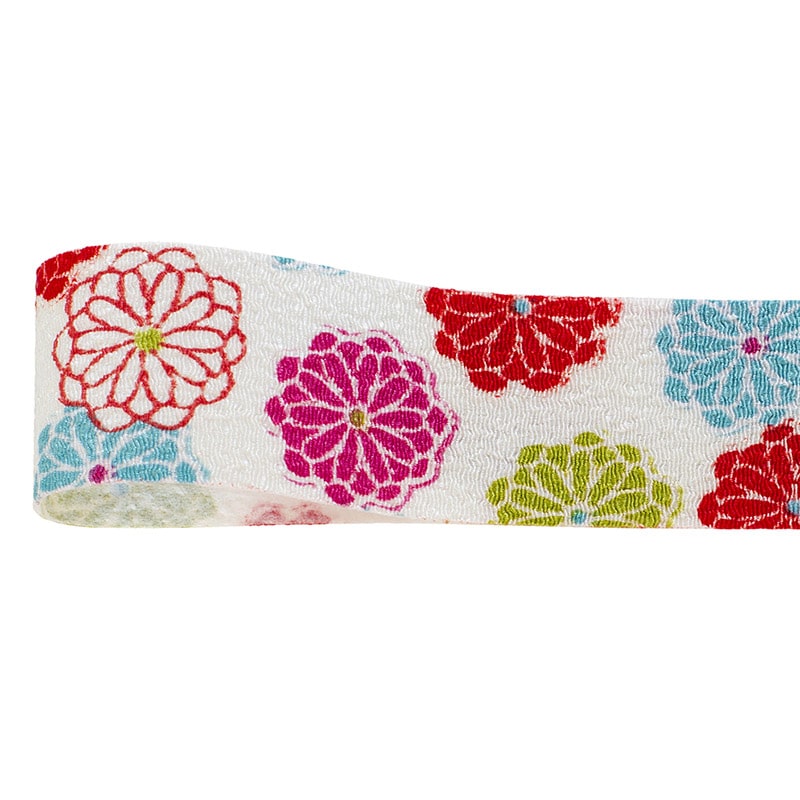 青山 リボン チリメン花飾り 1579 25×7 #01 1巻(ご注文単位1巻)【直送品】