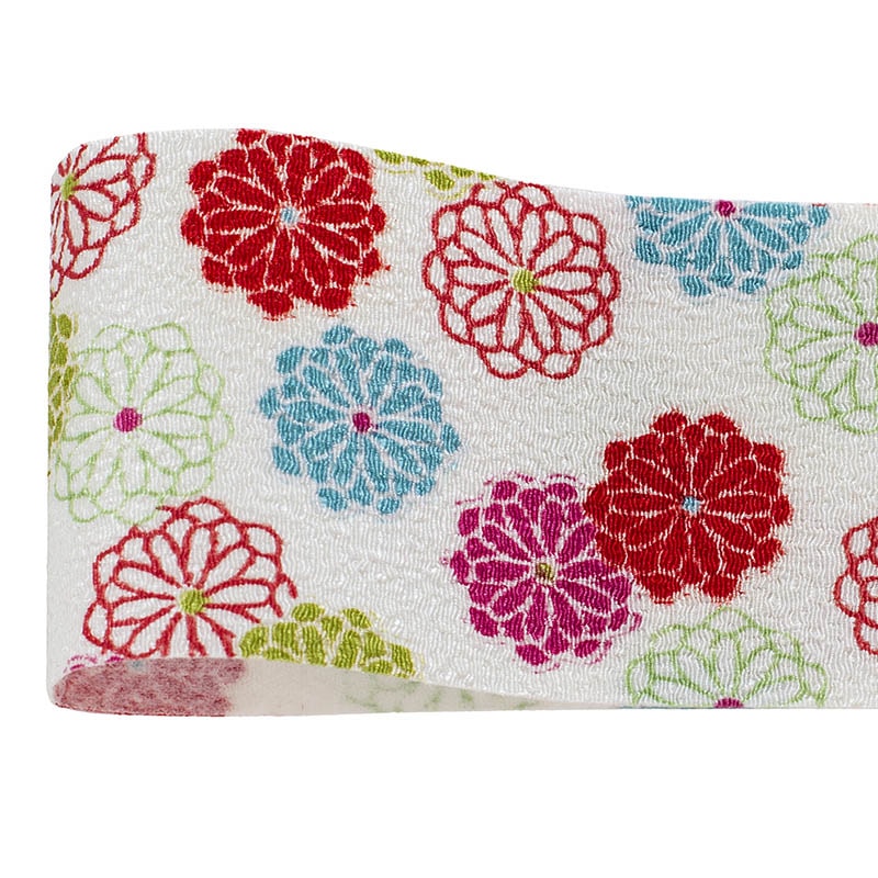 青山 リボン チリメン花飾り 1650 50×7 #01 1巻(ご注文単位1巻)【直送品】