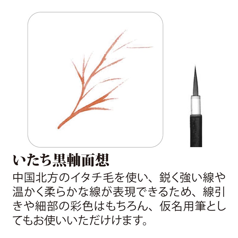 あかしや 細筆 いたち黒軸面想 大 PN-22 1本（ご注文単位5本）【直送品】