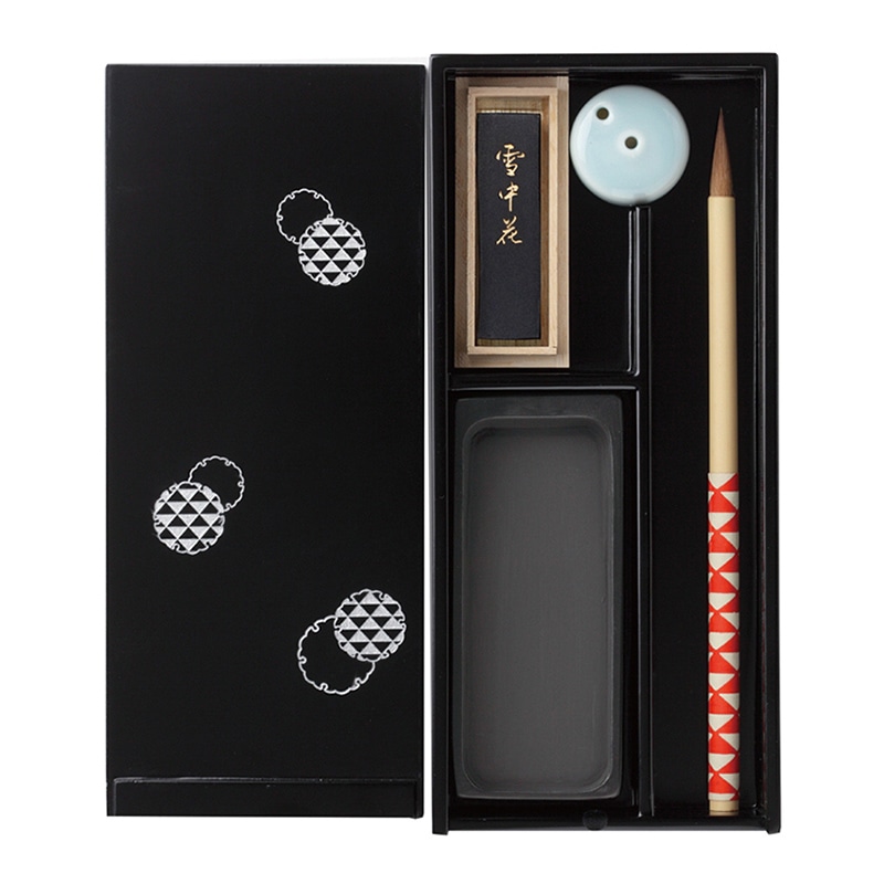 あかしや 大人の書道セット 越前塗 黒 小 うろこ AR-05SU 1個（ご注文単位1個）【直送品】