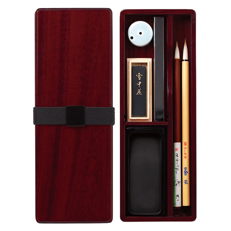 あかしや 大人の書道セット 越前塗 ローズ 小 AR-10SR 1個（ご注文単位1個）【直送品】